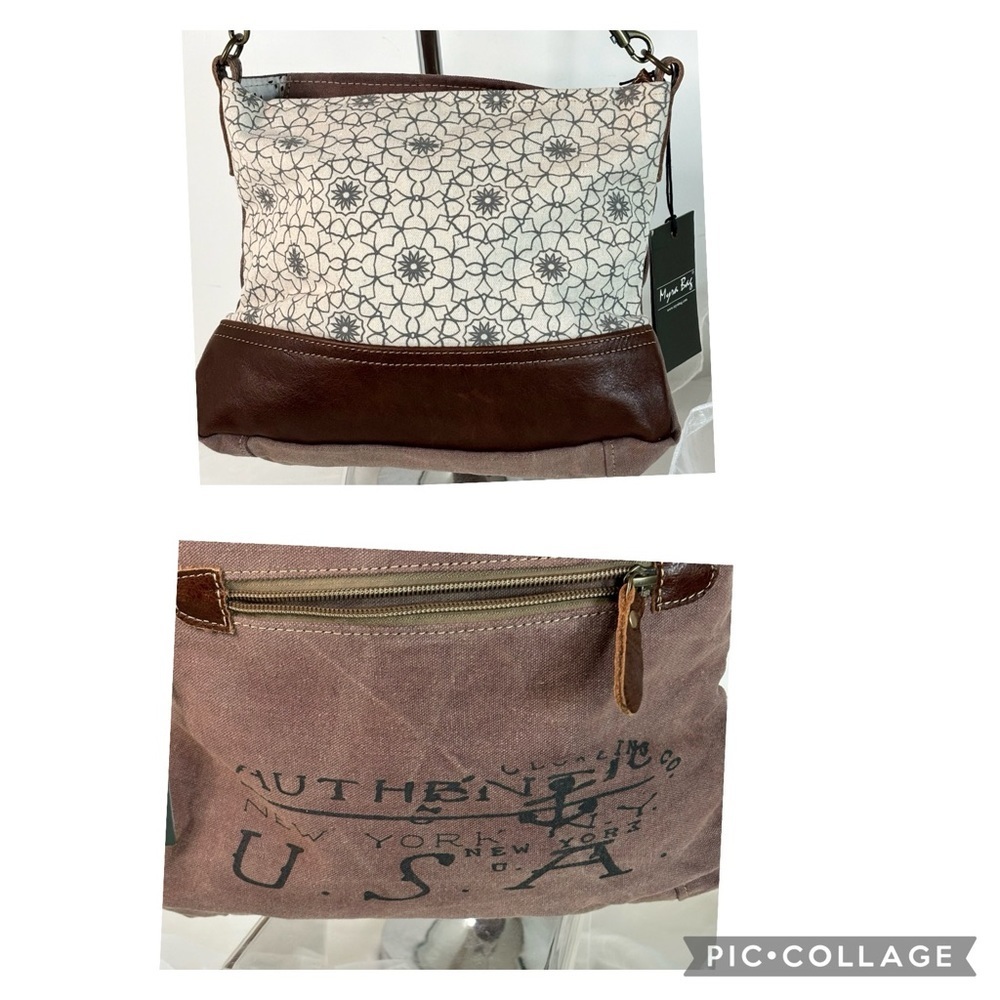 Myra Bags Ferris Wheel Upcycled Canvas Crossbody Bag S-1034